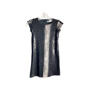 Curio + Kind Black And Gray Metallic cap sleeve Party Dress Size XS /S Youth